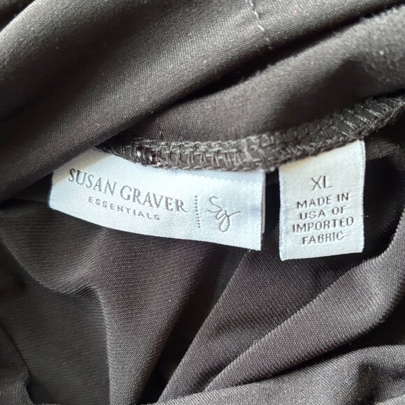 Susan Graver Essentials Womens Black Mock Turtleneck Top Sz XL Made in USA - Picture 5 of 6